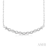 1/6 ctw Round Cut Diamond Twisted Necklace in 10K White Gold with Chain